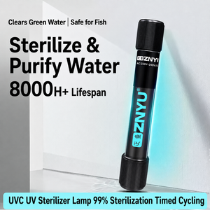 מנורת UV לחיטוי אקווריום, מטהר מים UVC לבקרת אצות והסרת חיידקים בבריכת דגים עם טיימר - Product Image 2