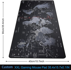 Tapis de bureau <span class=keywords><strong>XXL</strong></span> <span class=keywords><strong>Carte</strong></span> <span class=keywords><strong>du</strong></span> <span class=keywords><strong>monde</strong></span> avec bords cousus Base en caoutchouc, grand tapis de souris Sublimation Logo personnalisé pour bureau, jeux et décoration de voyage - Product Image 4