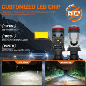 JINXIN Y7D lente de luz dual H4 lejos y cerca de un coche de alto brillo coche LED faros ojo de pez luces de coche - Product Image 3
