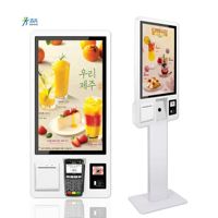 Machine de paiement en ligne Kiosque à écran tactile auto-adhérent dans le restaurant Scanner de codes à barres imprimante POS kiosque d'auto-billetterie