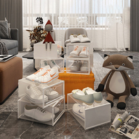 Boîte à Sneakers de Luxe en Gros Sésame Personnalisée, Peu Encombrante, Grande Capacité, Boîtes de Rangement Créatives pour Chaussures