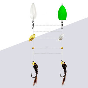 Appât de nymphe de queue de poulet sauvage à tête de cuivre avec hameçon barbelé Type d'appât leurre pêche à la <span class=keywords><strong>mouche</strong></span> crochet poilu - Product Image 6