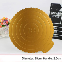 Plateau à gâteau rond avec poignée pour la décoration de gâteaux d'anniversaire, de mariage ou de fête, base à gâteau ondulée blanche pour la présentation en boulangerie