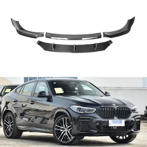 Ön tampon Spoiler Splitter dudak BMW 2020-2022 için X6 G06 M spor karbon fiber araba alt koruma bıçağı koruyucu kurulu vücut kiti