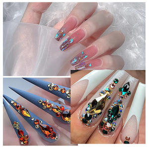 Adornos de Uñas con Diamantes Mixtos, Cristales Irregulares de Base Plana, Acrílicos, para Decoración de Manicura, Accesorios para Arte de Uñas - Product Image 5