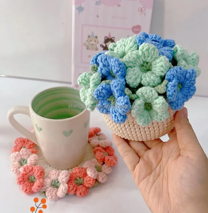 Set Tatakan Gelas Rajut Motif Bunga untuk Dekorasi Meja Makan Rumah, Hadiah Pindah Rumah atau Hari Ibu 2 - Product Image 4