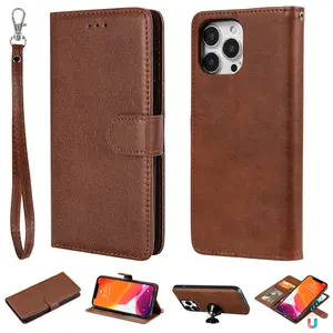 Genuine Pu Leather Card Slots Phone Case For Iphone 14 13 12 11 Pro Max Flip Wallet Case For Iphone 6 7 8 13 Pro Max