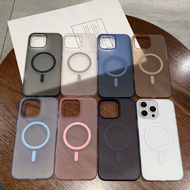 Wireless Charger Back Cover for iPhone 13 14 15 16 Pro Max 16e Mobile Phone case Frosted Hard Shell Magnetic Suction Wholesale