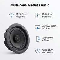 Système de haut-parleurs de plafond actifs WiFi intelligents avec amplificateur numérique de classe D, contrôle multi-pièces via application