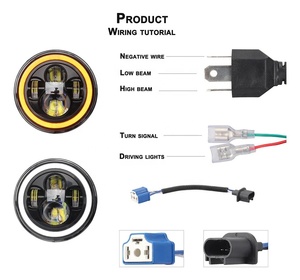 Faro rotondo a LED Angel Eye DRL indicatore di direzione fari da 7 "pollici per Jeep Dahua / OEM / ODM Print Logo/servizi OEM IP68 - Product Image 3
