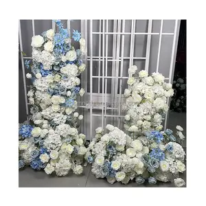 ขายร้อนตกแต่งงานแต่งงานดอกกุหลาบสีฟ้าดอกไม้งานแต่งงานฉากหลัง