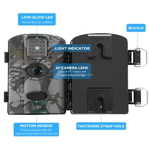 Kamera Game Mini dengan gerakan penglihatan malam diaktifkan tahan air kamera Trail dengan 2.4 "layar kamera berburu untuk pemantauan satwa liar