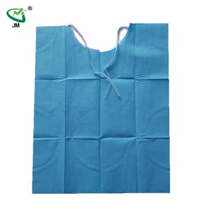 Bavoirs chirurgicaux pour dentiste avec cravate Tablier dentaire jetable bleu 2 plis pour patients - Product Image 3