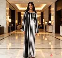 Robe longue à rayures verticales pour femmes, robe plissée ample pour femmes grandes tailles, robe décontractée pour femmes pour les vacances