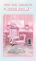 Computer Chairs Home Office pink Gaming Chair Ergonomic Silla Gamer Game with Lights and Speakers Rgb Footrest and Massage
