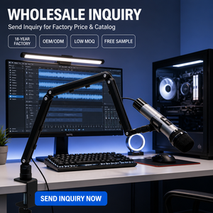 Bras de microphone OEM robuste avec gestion de câbles intégrée, bras articulé à 360° °   Support de microphone pour diffusion de podcasts – Vente en gros - Product Image 6