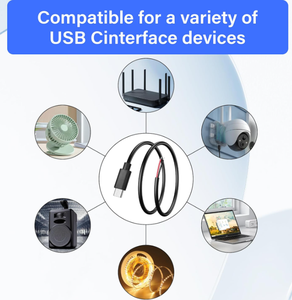 0.5M 5V USB Type C prise mâle à 2 broches câble d'alimentation d'extension de fil nu pour équipement USB C installé ou câble de bricolage de remplacement - Product Image 3