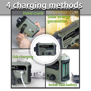 Linterna de manivela, radio, banco de energía solar, instalación de luz portátil multifuncional para emergencias - Product Image 4