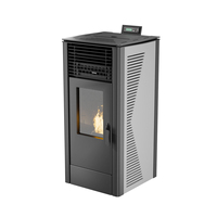 PANSEE PK-120 Poêle à Granulés WiFi Moderne Autonome avec Télécommande et Fonctionnement Indépendant