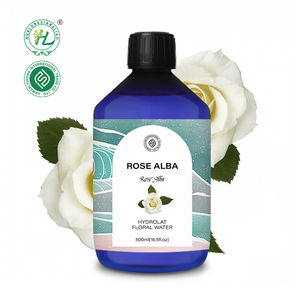 Hydrolat de Rosa Blanca Búlgara-Hydrosol orgánico para la cara del cabello-100% agua floral Rosa <span class=keywords><strong>Alba</strong></span> natural pura, destilación al vapor 500ML - Product Image 1
