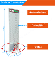 Présentoir rotatif double face en métal pour magasin de détail Présentoir à spinner en panneau perforé pour chaussettes