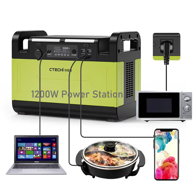 Quick Charge 1200W AC DC Output Car Compatible Backup Power Lithium Battery Home & Outdoor Portable Power Station Jump Starter