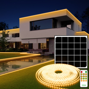 Intelamp scala <span class=keywords><strong>balcone</strong></span> Villa nastro flessibile luce impermeabile Patio esterno strisce LED filo solare luci fatate - Product Image 3