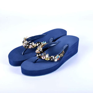 Nuove infradito da <span class=keywords><strong>donna</strong></span> con tacco alto per <span class=keywords><strong>pantofole</strong></span> Casual Design a zeppa con strass morbido in altezza e caratteristiche antiscivolo - Product Image 3