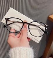 Monture de lunettes optiques rondes en gros, branches métalliques, style coréen, pour femmes et hommes, verres correcteurs anti-lumière bleue pour ordinateur