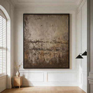 <span class=keywords><strong>Art</strong></span> mural abstrait moderne Wabi Sabi, peinture sur toile texturée marron beige sans cadre pour la décoration du salon - Product Image 1