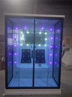 Cabine de douche vapeur de luxe Shinny pour 2 personnes, sauna et hammam à usage domestique avec grand miroir intégré