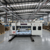 Machine entièrement automatique de fabrication de boîtes en carton ondulé, ligne de production d'impression flexographique, de découpe et de rainurage, 4 couleurs