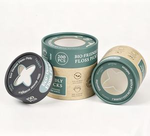 Tube en papier cylindrique rond biodégradable avec fenêtre, personnalisable avec logo, de qualité alimentaire, pour l'emballage de thé, de café et de cadeaux - Product Image 1