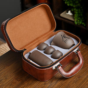 Zisha Travel Tea Set Portable Kung Fu Teapot With Cups For Outdoor Use Business <b>Gift</b> Dehua Origin - Product Image 2