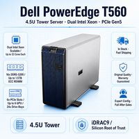 Server Dell T560 Tower 4.5U Dual Socket 16 DIMM DDR5 PCIe 5.0 NVMe GPU untuk Analisis Database, Virtualisasi, dan Inferensi