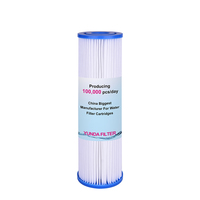 Cartouche filtrante plissée en polyester YUNDA de 10 pouces et 20 microns pour système de filtration d'eau sédimentaire pour toute la maison, facile à nettoyer