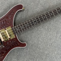 R-Brand Carved 4003 Electric Bass Guitar in Brown Maple Side Material with Gold Pickups Fast Shipping