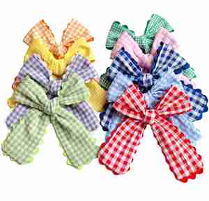 Pasadores de Pelo con Lazo de Tela de Cola Larga Personalizados, Estilo Pompones, para Niñas - Product Image 3