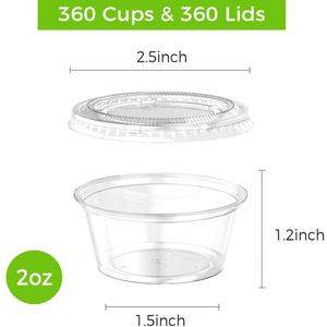 Envases Desechables de Plástico PET/PS para Salsas, Dulces y Aperitivos, con Tapas, de 2 oz, 3.25 oz y 5.5 oz, de Homelink Thailand Factory Clear - Product Image 3