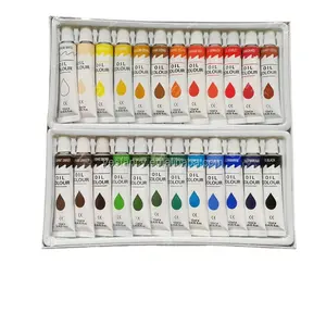 Commercio all'ingrosso 24 colori 12 ml solubile in acqua vernici a base di olio di arte pittura a olio