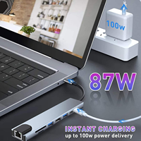 Station d'accueil USB-C 8 en 1 de haute qualité avec HDTV et adaptateur DisplayPort USB-C 3.1 pour ordinateur portable