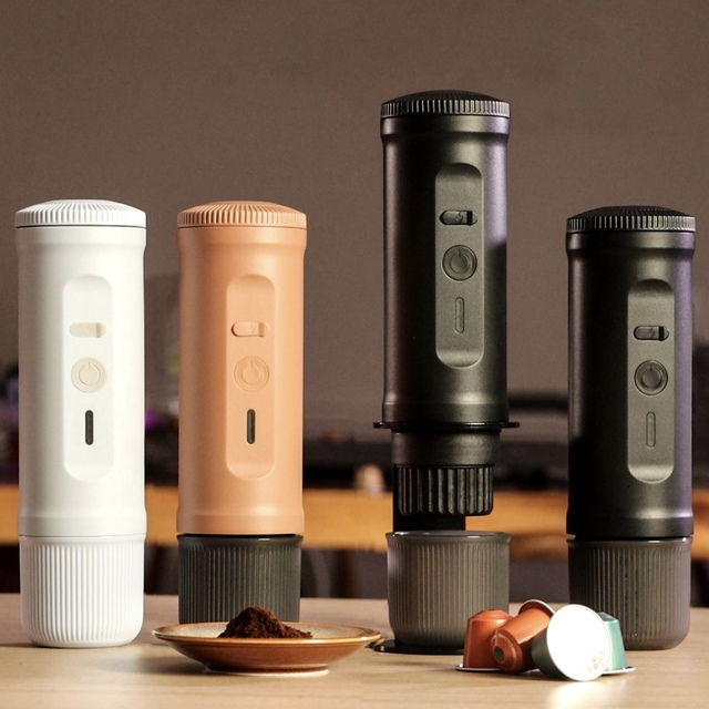 High End Commercial Semi-Automatic Electric/USB Bean to Cup Espresso Coffee Machine Milk Frother for Home Office Car Hotel Use