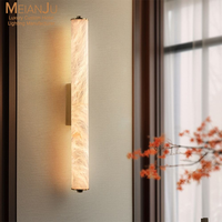 Applique murale LED de luxe en cuivre massif et albâtre naturel, style chinois moderne, pour chevet, salon, couloir, hall d'hôtel