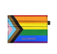 Progress Rainbow Super Slim Doppelseitig Bedruckter Kartenhalter Tragbarer Kreditkartenhalter aus PU-Leder für Männer und Frauen
