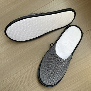 Bán buôn trực tiếp từ nhà máy Dép mùa đông sang trọng 5 sao màu xám ấm, đế lông san hô trắng, có thể tùy chỉnh logo, mẫu MR004 - Product Image 3