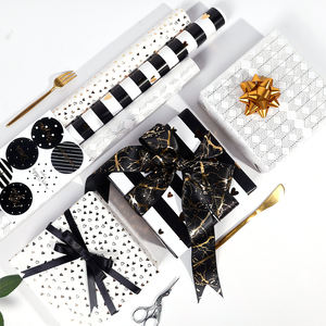 High Quality Wholesale 80g Birthday Hot Stamping Kraft <b>Paper</b> <b>Tissue</b> 43*300cm Gift Luxury Custom Packaging Wrapping <b>Paper</b> Roll - Product Image 2