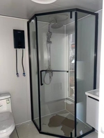 Toilettes et salle de bain préfabriquées portables de 20 pieds avec lavabo, douche, WC, séparation humide/sèche pour hôtel, camping, utilisation en extérieur