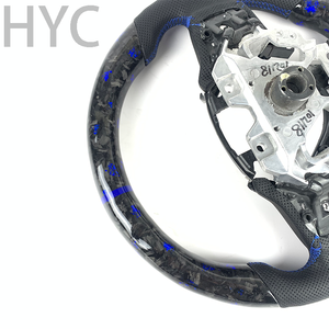 Pour <span class=keywords><strong>Infiniti</strong></span> Q50 QX50 Q35 Q60 G35S Q55 QX60 2014 2015 2016 2017 2018 Volant chauffant en fibre de carbone forgé bleu - Product Image 6