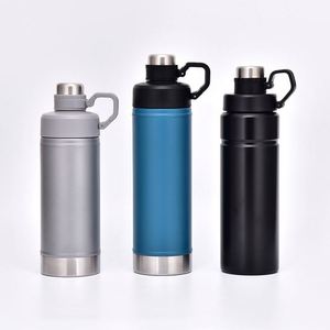 Bouteille d'eau en acier inoxydable avec logo personnalisé, 700 ml, thermos à double paroi isolé avec poignée, sport - Product Image 1