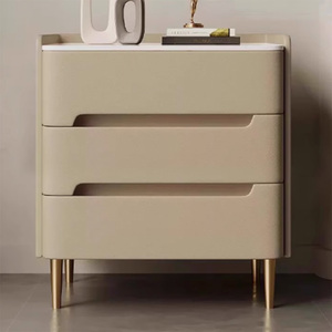 <span class=keywords><strong>Table</strong></span> de chevet intelligente de luxe avec ports de charge USB rapides, tiroir de rangement dissimulé et lumière ambiante LED à intensité réglable - Product Image 3